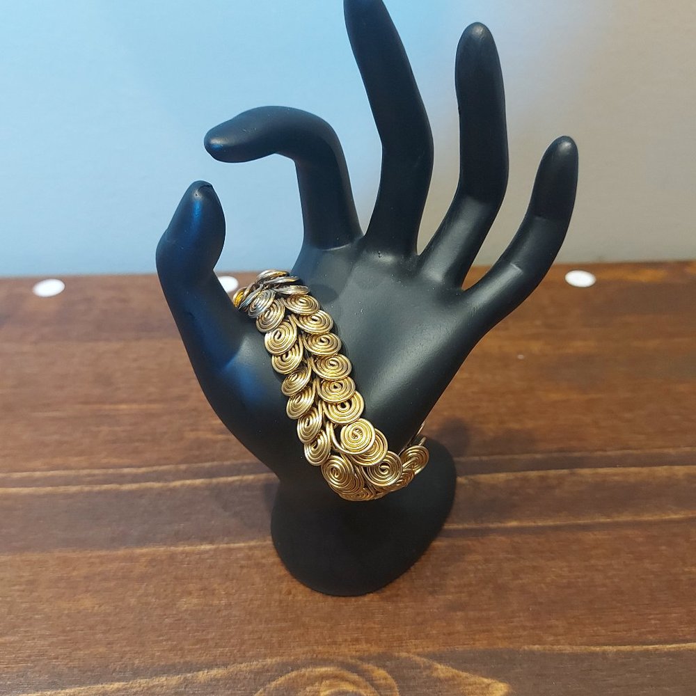 Vintage Gold Toned Multi-Loop Bracelet